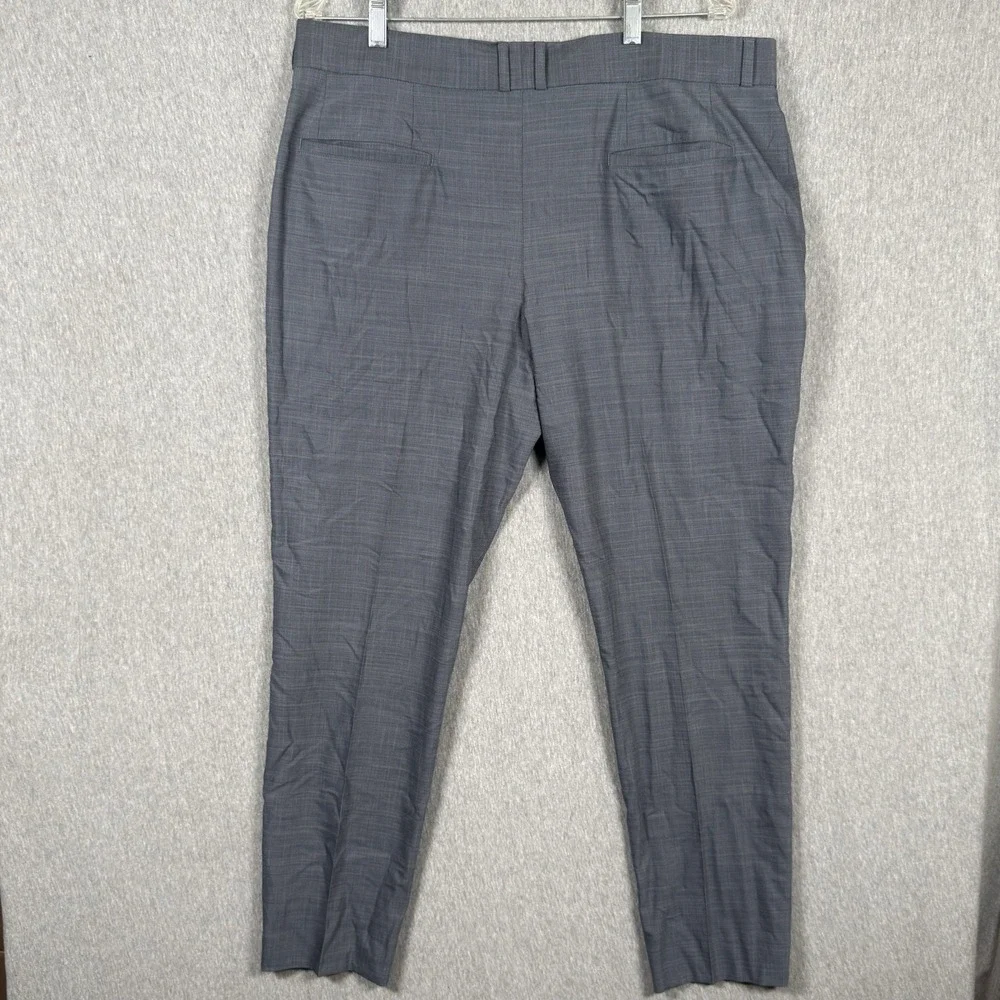 State & Liberty Athletic Fit Stretch Pants Mens C 38x29 Heathered Navy Pleated